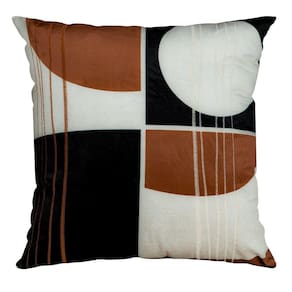 Capa Veludo Luxor 305 com Bordado 43 Cm X 43 Cm Preta/Branca