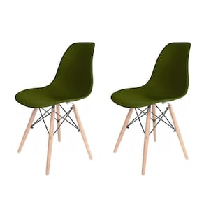 Cadeira para Sala de Jantar Eames Pp Dsw Verde Militar