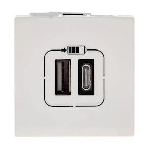 Módulo Carregador 2X Usb Tipo A+C 3A Branco Pial Plus+