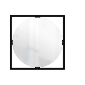 Espelho Decorativo Float Preto 53Cm Redondo