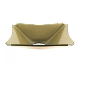 Cuba de Vidro Quadrada Chanfrada 34cm Champanhe