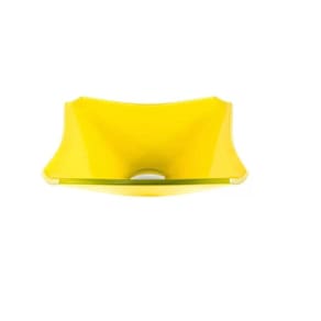 Cuba de Vidro Quadrada Chanfrada 30cm Amarelo