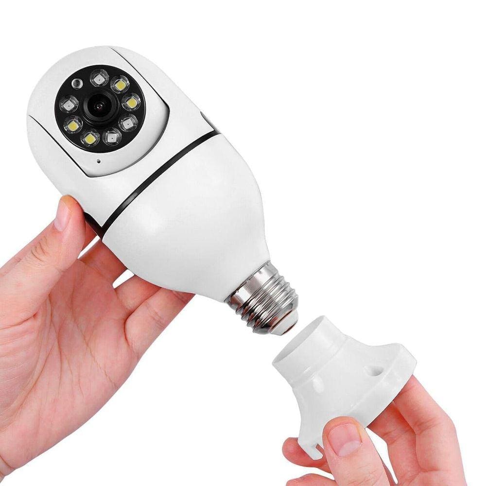 Camera Ip Giratoria 360 C Wifi Lampada Segurança Externa Hd
