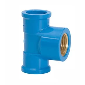 Tee Azul Soldavel com Bucha de Latao 20MM X 1/2