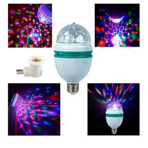 Lampada Led Mini Party Light Giratoria Rgb Globo Luz Balada