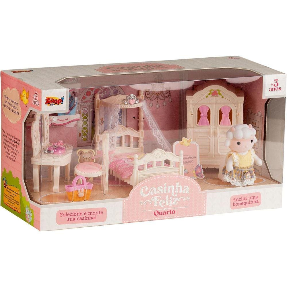 Kit Casinha Feliz Families Quarto E Cozinha Zoop Toys