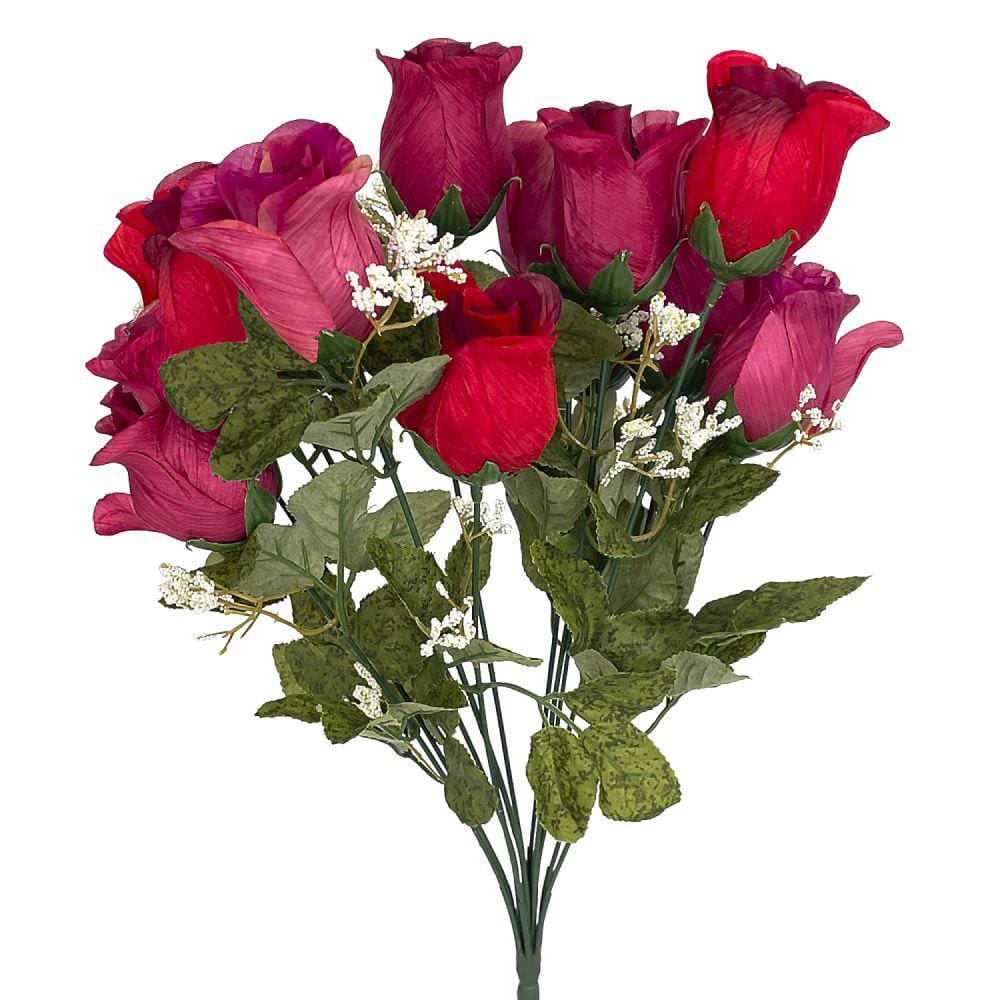 Buquê Botão de Rosas Artificiais X12 Luxo