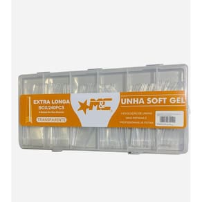Tips Bailarina Extra Longa Unhas Soft Gel Transparente 240Un