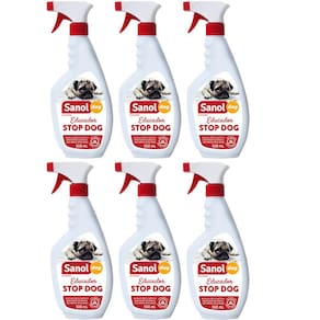 Combo Educador Sanitário Canino Xixi Não Stop Dog Sanol Stop Xixi com 6 Unidades