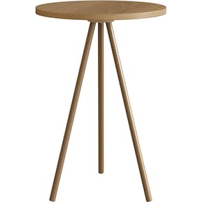 Mesa Lateral Redonda Artesano 48,5 cm (altura) em MDP Hanover Estrutura Metálica em Aço Dourado