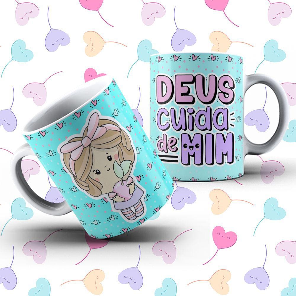 Canecas Cristã Deus Cuida de Mim