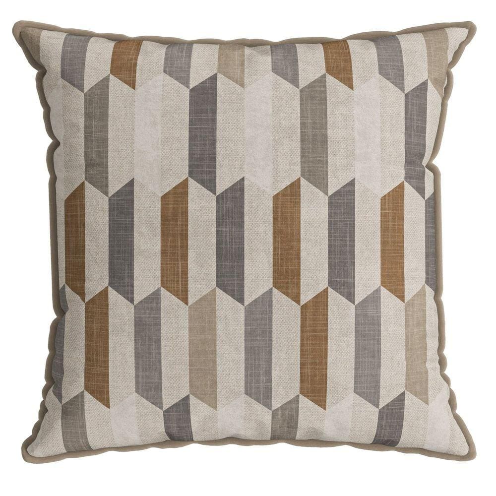 Capa Veludo Luxor 315 com Cordone 43 Cm X 43 Cm Areia/Cinza