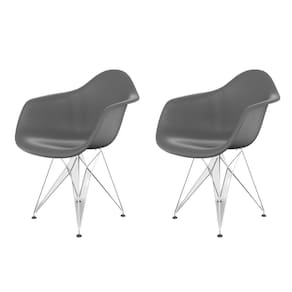 Cadeira para Sala de Jantar Arm Eiffel Cinza Brasão