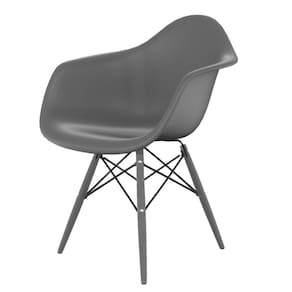 Cadeira para Sala de Jantar Arm Dsw Cinza Brasão