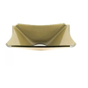 Cuba de Vidro Quadrada Chanfrada 30cm Champanhe