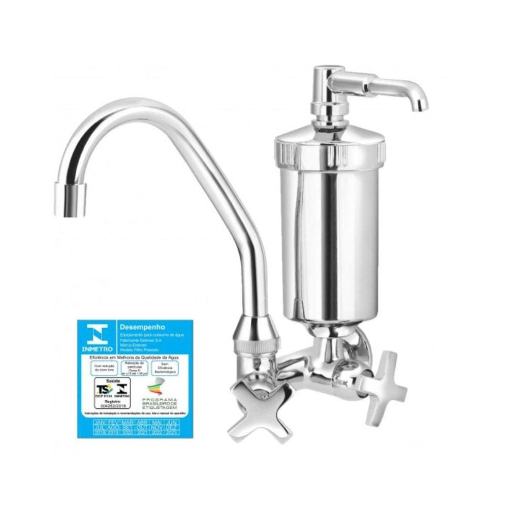 Torneira Cozinha Parede com Filtro Abs ¼ Volta Alfa C34 Cromado