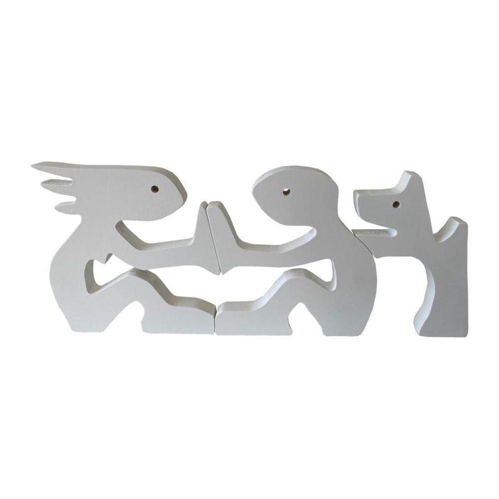 Escultura Decorativa Casal E O Cachorro 35X15Cm
