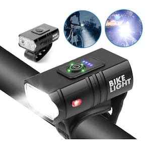 Farol Ciclismo Bike 2 Led Cree T6 Recarregável Usb C Medidor