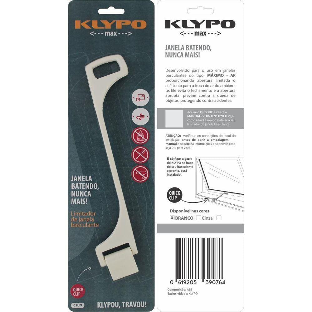 Klypo Max Limitador Da Abertura De Janela Basculante Branco