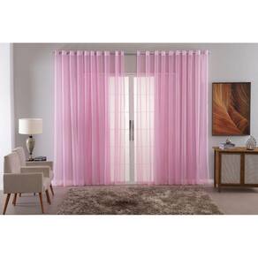 Cortina Sala Quarto Voal Liso Delicate 300X250 Transparente