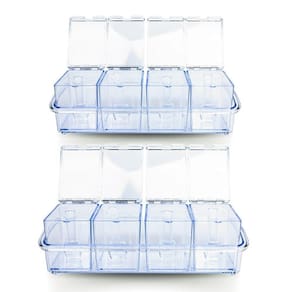 Kit 2 Organizador Acrílico 8 Potes Porta Tempero?Condimento