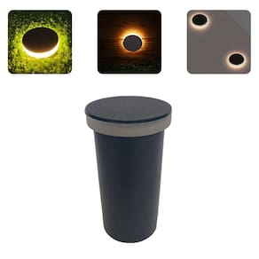 Luminária Balizador Spot Redondo Led SMD Em PVC De 3W Luz Branco Quente De Embutir Em Piso Chão Solo Gramado Jardim