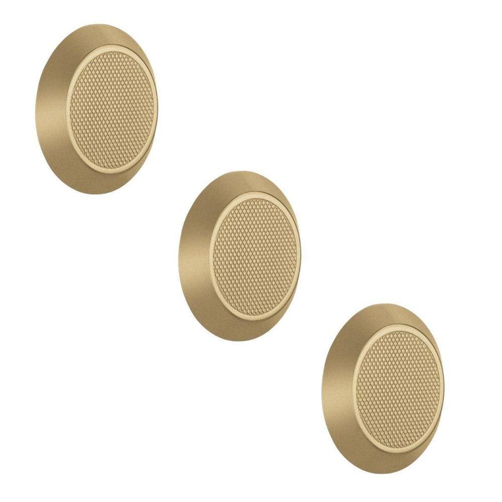 Kit 3 Puxador Móveis Ponto Disk G Dourado Matte Fosco Zen