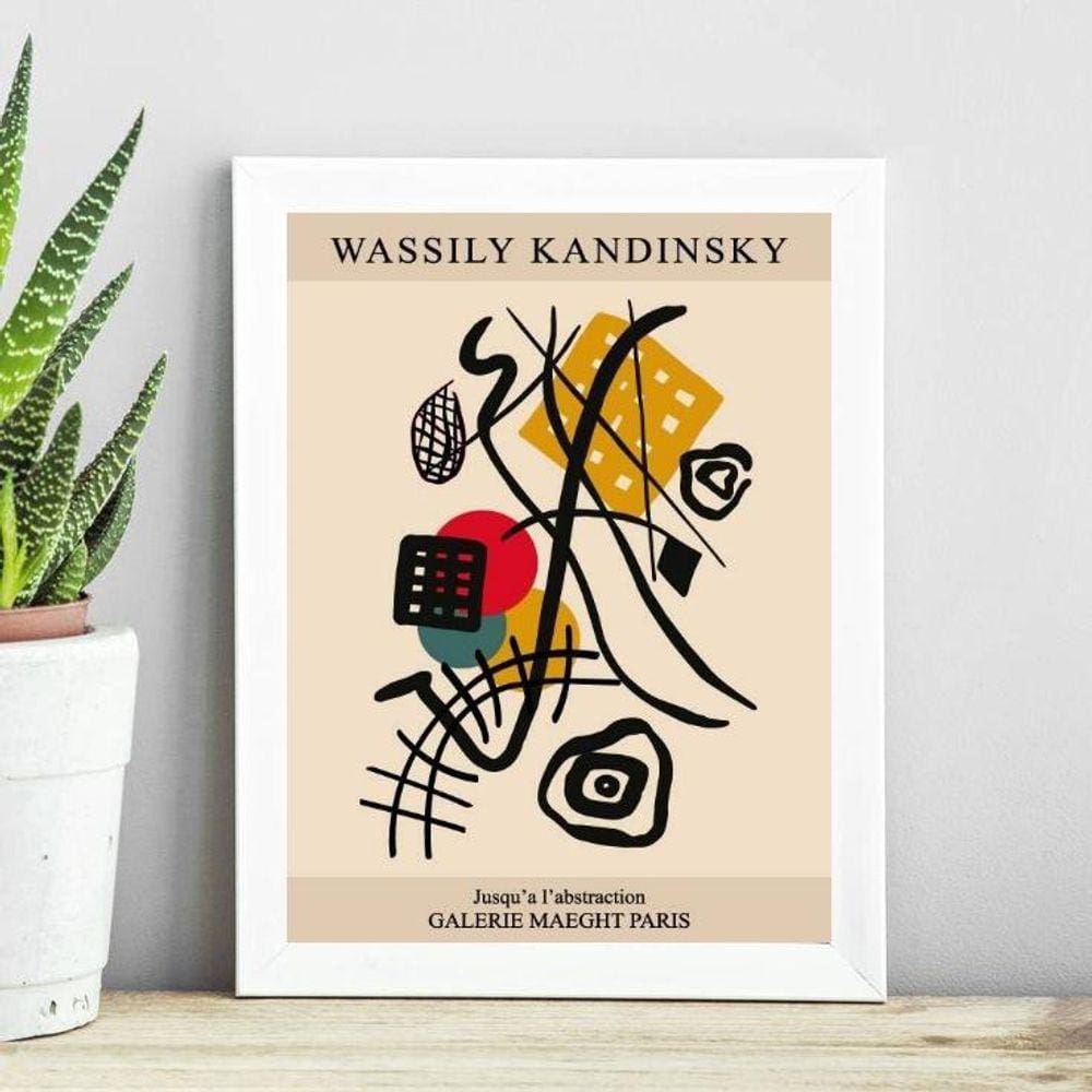 Quadro Poster Abstrato Kandinsky 33X24Cm - Com Vidro