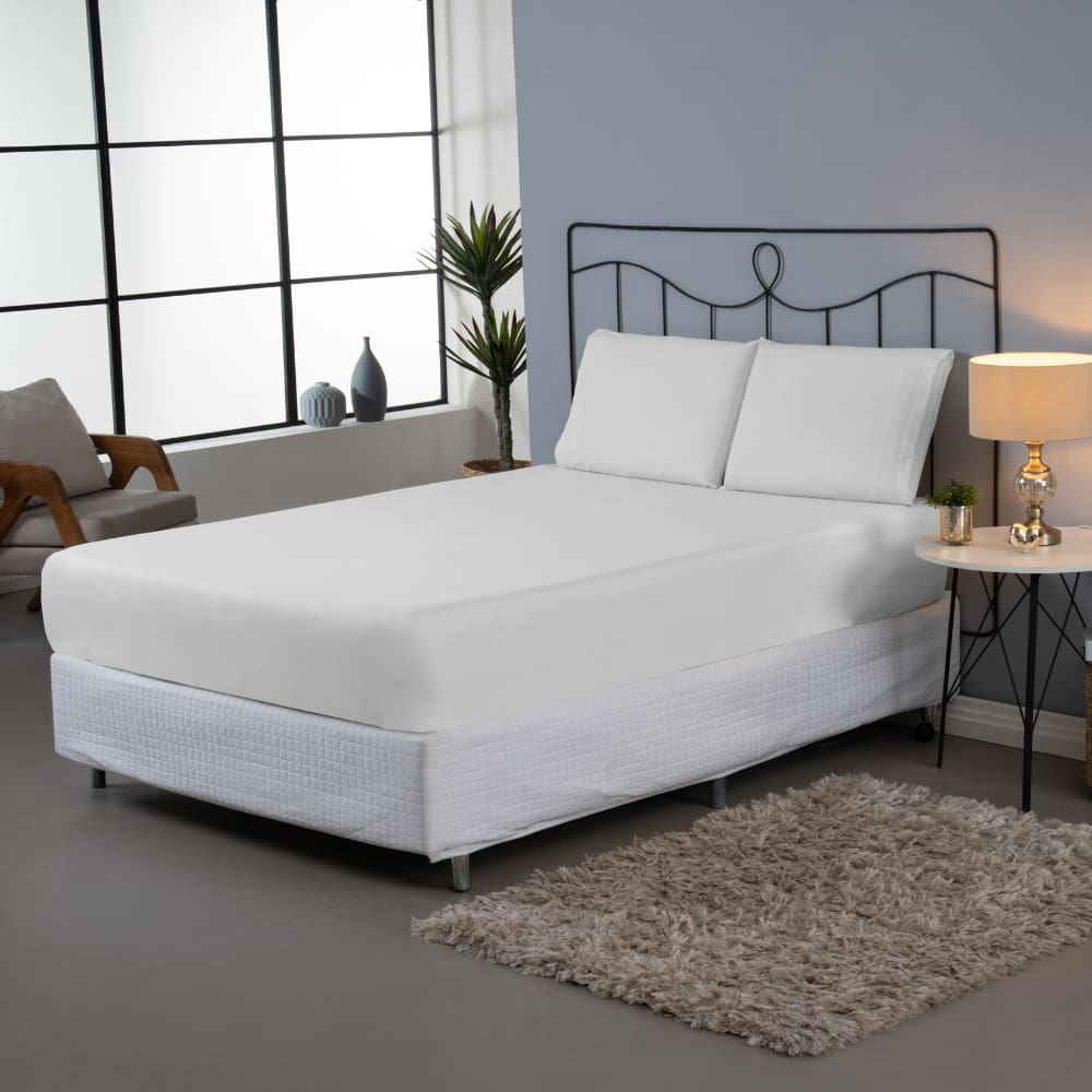 Jogo de Lençol Dia a Dia Liso Casal King Size Percal 140 Fios 3 Peças Algodão