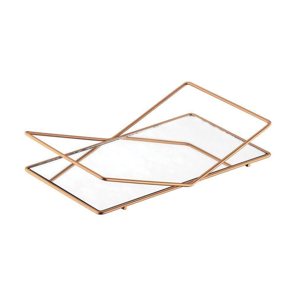 Bandeja Hara Jade Espelhada 20 X 10 Cm Cor:dourado