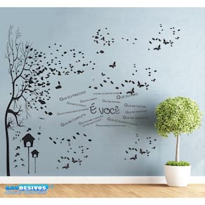 Adesivo Decorativo De Parede Árvore 2 Metros E Frase É Você
