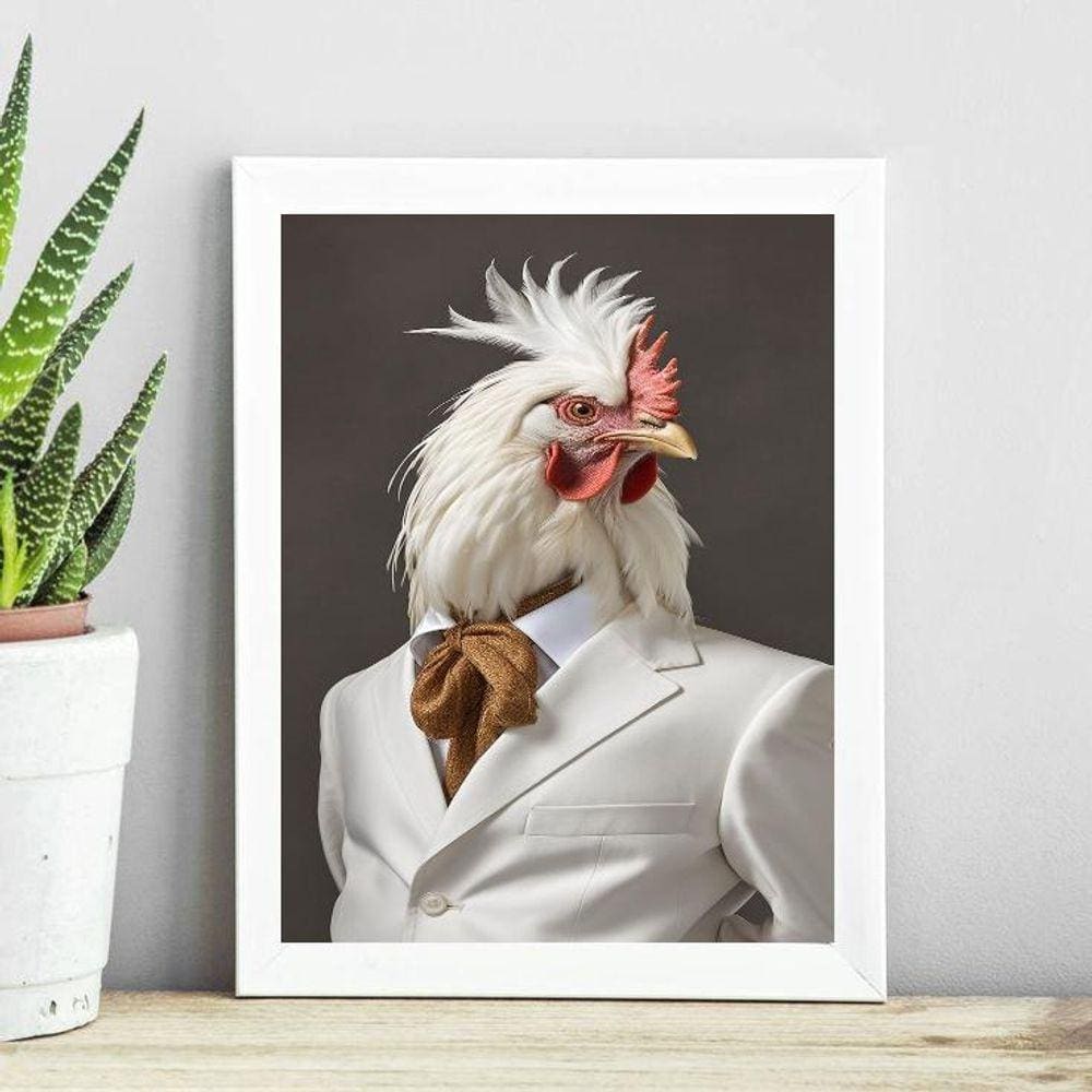 Quadro Decorativo Galo Elegante 33X24Cm