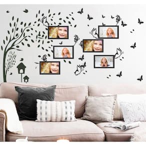 Adesivo Decorativo Para Foto e Árvore com Borboletas e folha