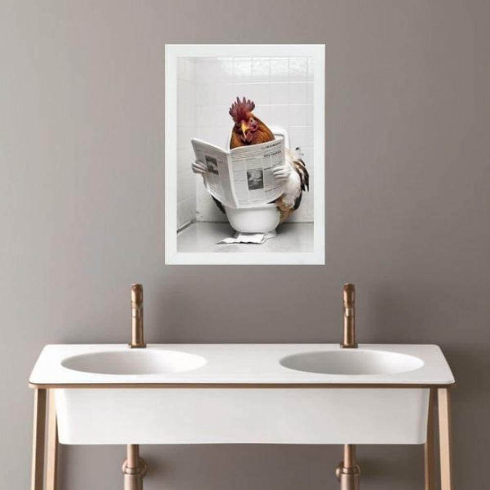 Quadro Banheiro Coleção Animais - Galo 33X24Cm