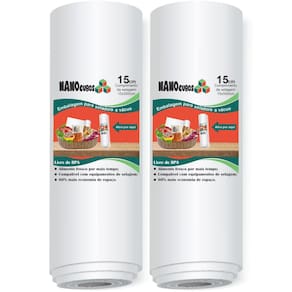 Kit 2 Rolos Nanocubos 15X500 Sacos Ranhura Seladora A Vácuo