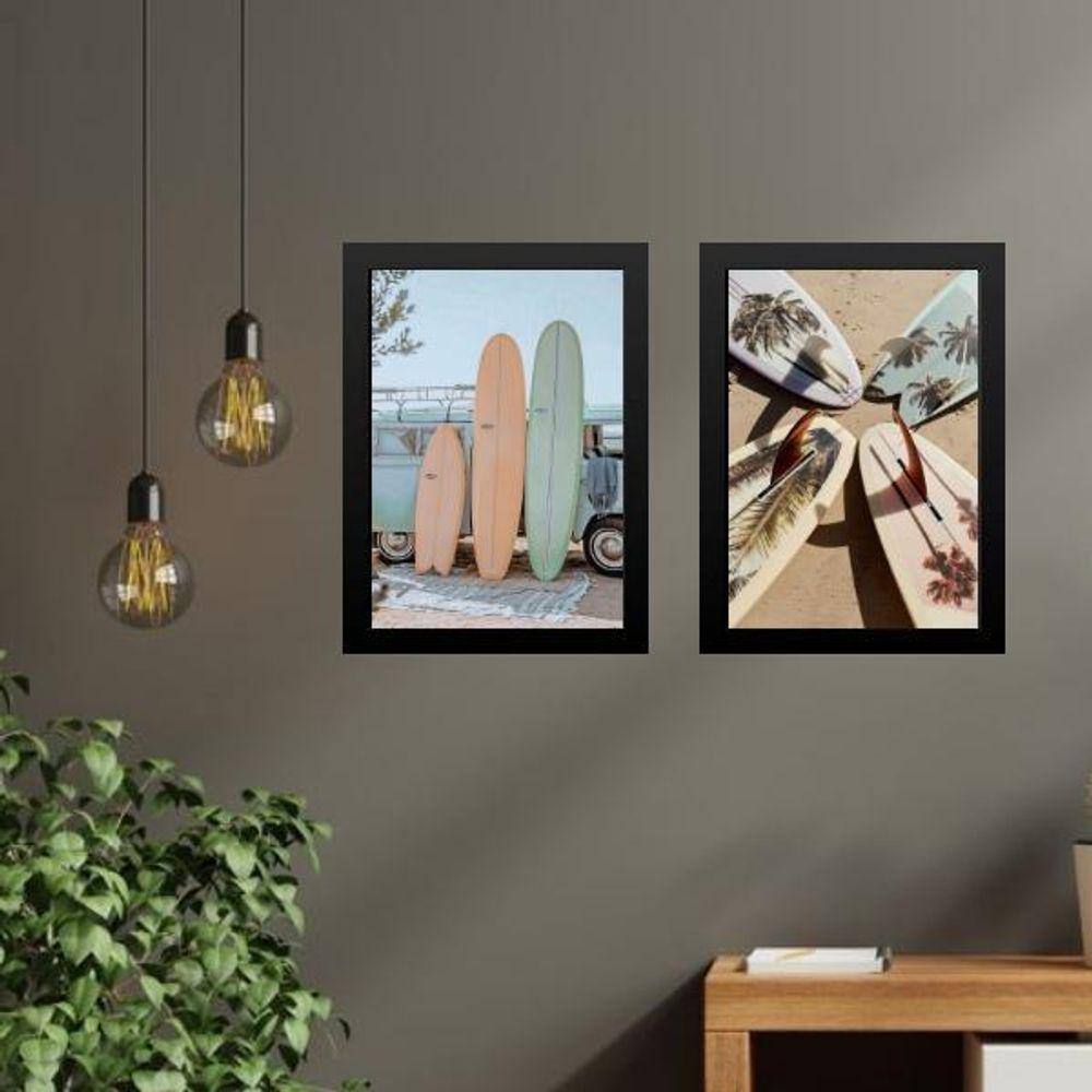 Kit 2 Quadros Coleção Praia Soft Surf 24X18Cm