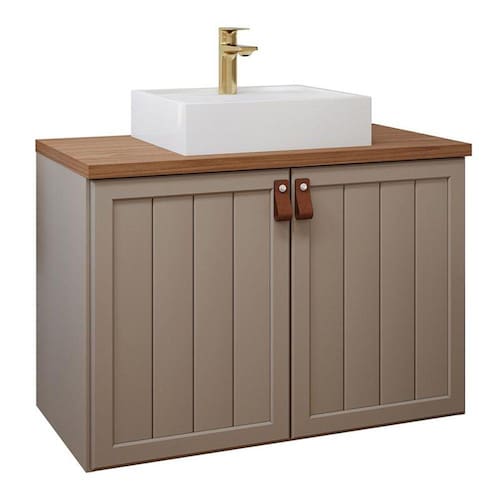 imagem-Gabinete de Banheiro Alure com Cuba 80cm Cappuccino/Freijo - MGM