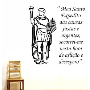 Adesivo Decorativo De Parede Santo Expedido E Oração Grande