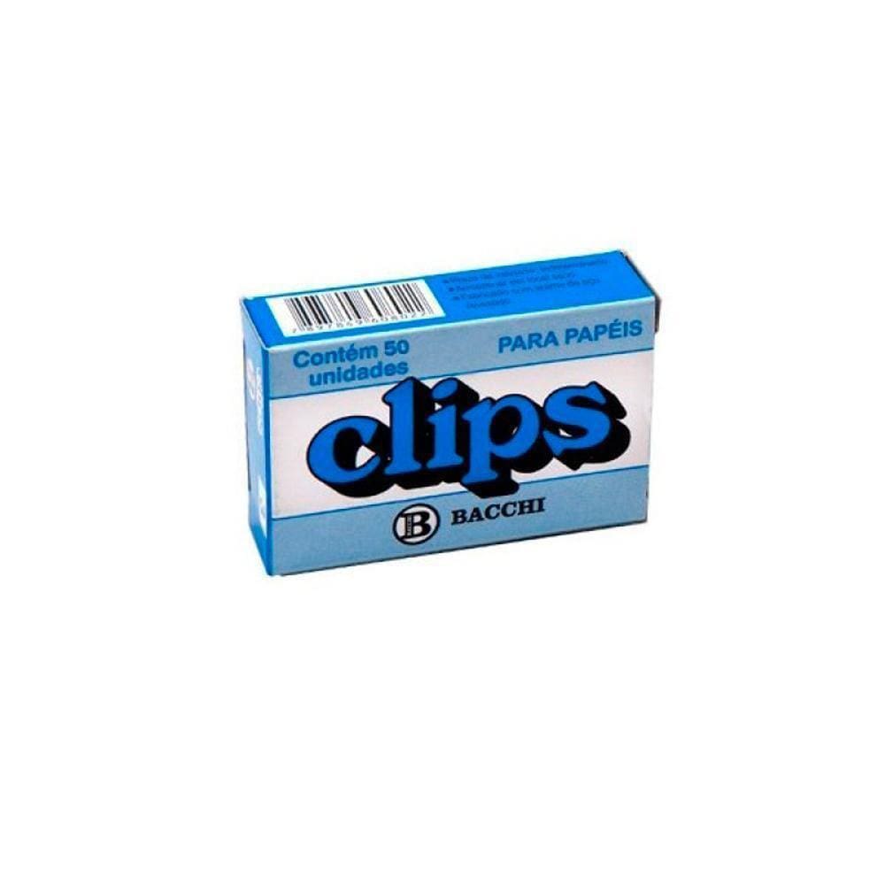 Caixa Clips Niquelados Grande 12/0 Com 12 Unidades Bacchi