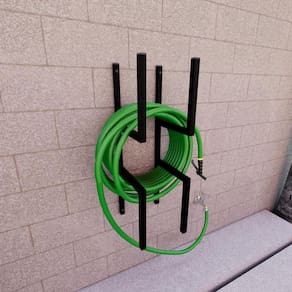 Suporte Enrolador Para Mangueira Jardim Quintal Preto Fosco