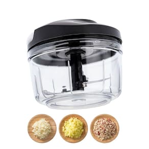 Mini Processador De Alimentos De Corda Preto 500Ml 3 Lâminas