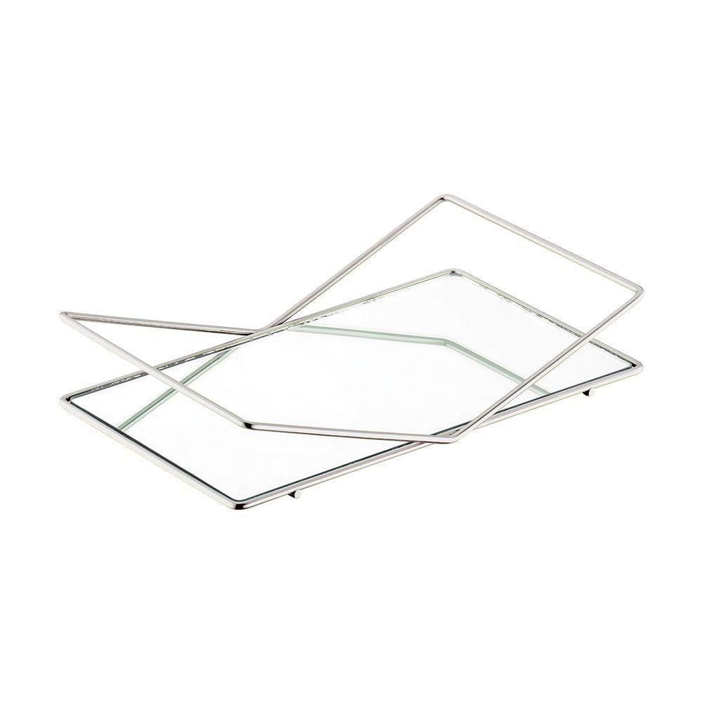 Bandeja Hara Jade Espelhada 25 X 15 Cm Cor:cromado