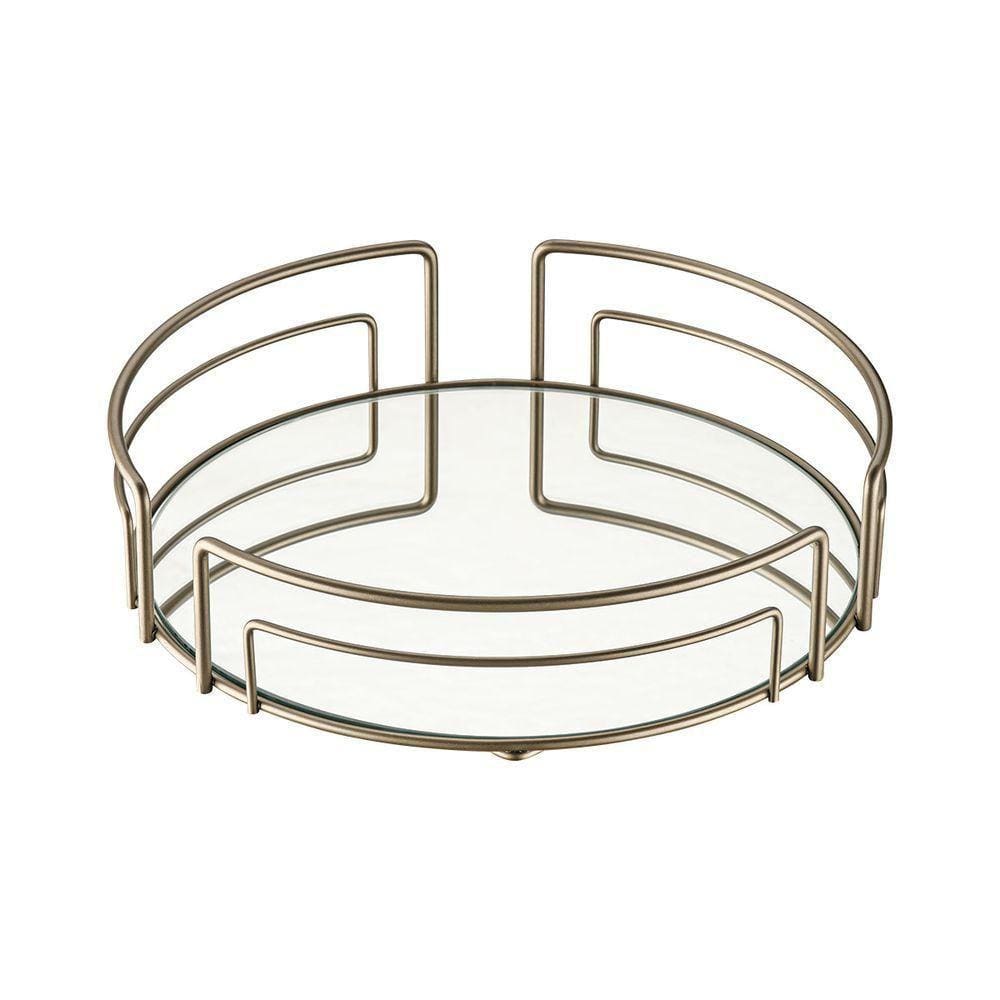 Bandeja Multiuso Hara Luiza Redonda 45cm Diâm. X 8,5cm Alt. Cor:champanhe