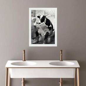 Quadro Banheiro Coleção Animais - Vaca 33X24Cm