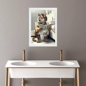 Quadro Banheiro Coleção Animais - Tigre 33X24Cm