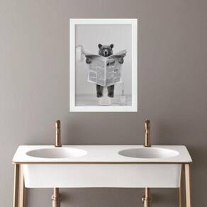Quadro Banheiro Coleção Animais - Urso 45X34Cm