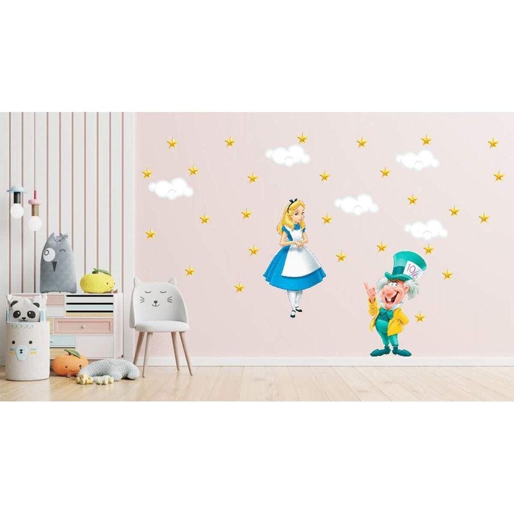 Adesivo De Parede Alice E O Chapeleiro