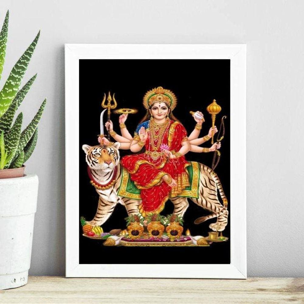 Quadro Decorativo Lord Durga 33X24Cm - Com Vidro
