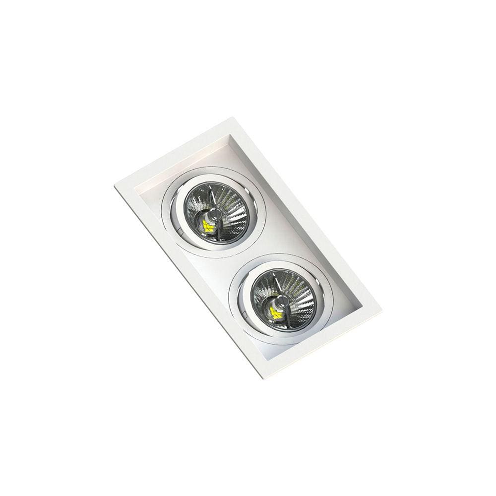 Spot de Embutir Recuado Save Energy para 2 Lâmpadas AR70 GU10 Bivolt