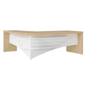 Mesa Francela Diretor 2,00 x 1,80 Lado Direito Carvalho/Bco